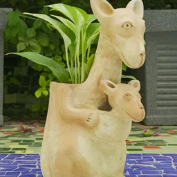 Swadeh Brown Textured Clay Planter Pot image 1