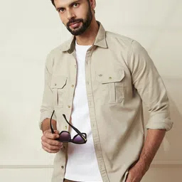 WROGN Men Comfort Fit Spread Collar Solid Cotton Casual Shirt-picture-25