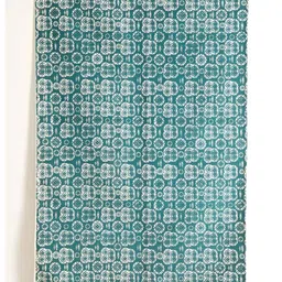 FREEDOM TREE Tamara Blue & White Geometric Printed Cotton Dhurrie image 2