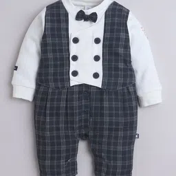 MeeMee Infants Boys Checked Cotton Rompers image 3