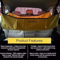 Allextreme Car Cradle Hammock Mustard Yellow Color with Adjustable Belt Hangers and Carry Bag for 0 to 3 Year Baby, ‎EX-CHC03 image 5