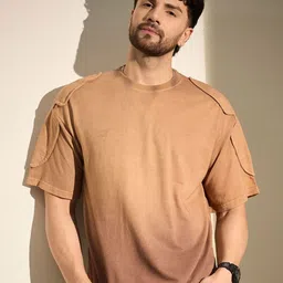 FUGAZEE Ombre Padded Shoulder Cotton Oversized Tshirt-picture-37