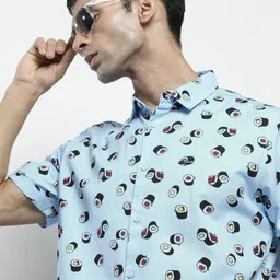 The Indian Garage Co Men Blue Comfort Conversational Printed Casual Shirt-picture-30