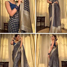 ZARA STAR Woven Design Zari Art Silk Banarasi Saree-picture-21