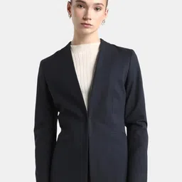 RAREISM Shawl Collar Structured Shoulder Open Front Blazer-picture-47