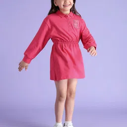 U.S. Polo Assn. Kids Brand Logo Applique Pure Cotton Fit & Flare Dress-picture-21