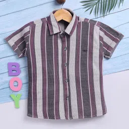 TOONYPORT Cotton Half Sleeves Striped Shirt - Multi Colour-picture-21