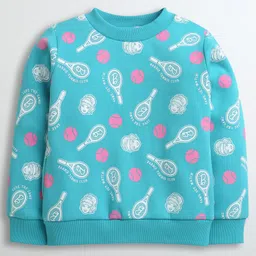 Barbie by Tiny Girl Woven Mattel Featuring Full Sleeves Character Printed Sweatshirt - Turquoise Green-picture-12