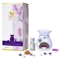 Iris Celeste Vaporizer With Vaporizer Jar Two Tealights and Oil - French Lavender Fragrance image 2