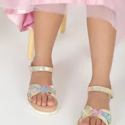 Aria Nica Girls Leather Casual Open Toe Flats-picture-31