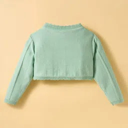 ToffyHouse Cotton Woven Frock With Full Sleeves Shrug & Floral Print - White image 3