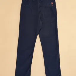 Pantaloons Junior Cotton Solid Trousers - Navy Blue image 5