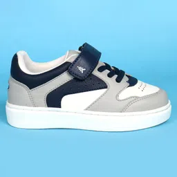 Pine Kids Velcro Closer Casual Shoes - Grey & Navy Blue image 4