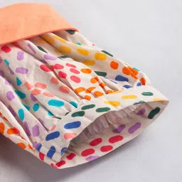 hugsntugs tugs Cotton Woven Cold Shoulder Sleeves Confetti Printed Shirt Style Top - Orange image 5