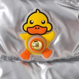 Kookie Kids Sleeveless Padded Hooded Jacket with Ears Applique & Duck Patch Detailing - Silver image 5