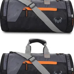 20 L Gym Duffel Bag - GYM DUFFLE BAG FOR INDOOR OUTDOOR SPORTS - Grey, Black, Grey, Black-image-5