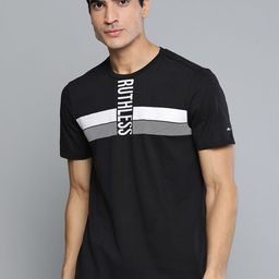 Alcis Men Black & White Striped Slim Fit T-shirt-picture-21