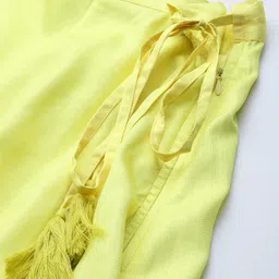 Shae by SASSAFRAS Women Lime Yellow & Pink Floral Printed A-Line Skirt image 5