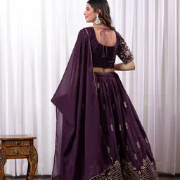 PAYAL CREATION Embroidered Ready to Wear Lehenga & Semi-Stitched Blouse With Dupatta image 2