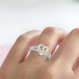 Lila Silver-Plated CZ-Studded Adjustable Finger Ring-picture-52