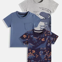 mothercare Boys Pack of 3 Solid & Printed Pure Cotton T-shirt-picture-42