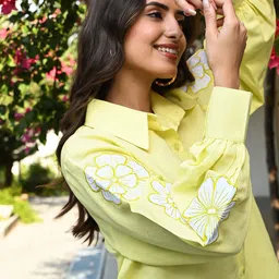 Ordinaree Embroidered Shirt With Trousers Co-Ords image 4