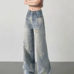LULU & SKY Women Mid-Rise Highly Distressed Light Fade Jeans image 3