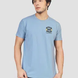 Greylongg Men Solid Round Neck Cotton T-shirt image 1