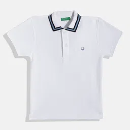 United Colors of Benetton Boys Pure Cotton Self-Striped Polo Collar T-shirt-picture-22