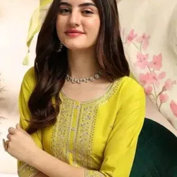 Ethnic 3 You Women Regular Thread Work Kurta with Trousers & With Dupatta image 5