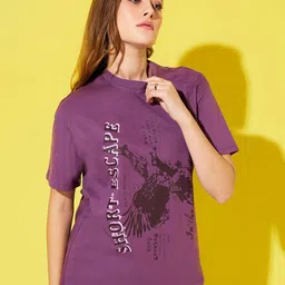 The Roadster Lifestyle Co. Printed Cotton Oversized T-Shirt-picture-41