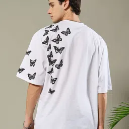 PRONK Graphic Printed Drop-Shoulder Sleeves Oversized Cotton T-shirt image 4