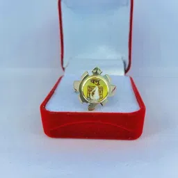 R G MART Unisex Gold-Plated Ashtadhatu Shank Tortoise Brass Finger Ring image 3