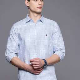 Louis Philippe Sport Super Slim Fit Checked Pure Cotton Casual Shirt-image-39