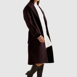 Forever New Notched Lapel Longline Wrap Coat image 2