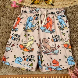 The Lion and the Fish Viscose Dinosaurs Printed Shorts - Brown & Black-picture-18