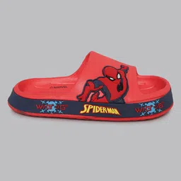 Kidsville Avengers Featuring Spiderman Applique Detailed  Flip Flops - Red image 3