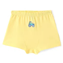 Doodle Poodle 100% Cotton Knit Briefs Tractor Print Pack of 3 - Blue Bright White & Yellow image 2
