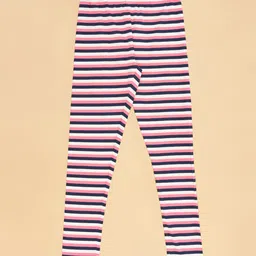 YU by Pantaloons Pack Of 2 Striped & Solid Leggings - Multi Colour image 3