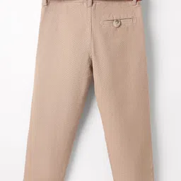 Under Fourteen Only Cotton Solid Pant With Belt - Beige image 2