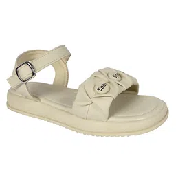 TRUFFLE COLLECTION Spot Text Designed With Buckle Closure Sandals - Beige image 3
