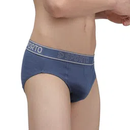 Sporto by Macho Men Pack Of 4 Cotton Mid Rise Basic Briefs Sporto_M1010-Dnm1-G1-N1-Prt1-S image 3