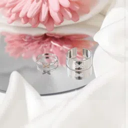 Teeragaj Set Of 2 Butterfly Adjustable Finger Rings image 2