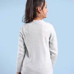 Pine Kids Cable Structure Medium Winter Pullover - Grey image 3