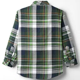 Rikidoos Full Sleeves Checked Shirt With Attached Tee - Navy Blue & White image 3