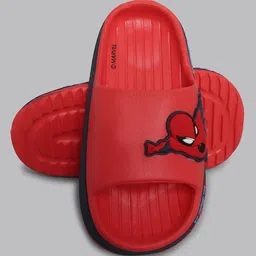 Kidsville Avengers Featuring Spiderman Applique Detailed  Flip Flops - Red image 5