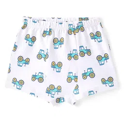 Doodle Poodle 100% Cotton Knit Briefs Tractor Print Pack of 3 - Blue Bright White & Yellow image 4