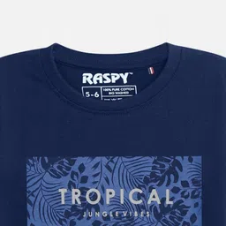 RASPY Boys Pack Of 2 Typography Printed Round Neck Pure Cotton Regular Fit T-Shirts image 3