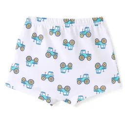 Doodle Poodle 100% Cotton Knit Briefs Tractor Print Pack of 3 - Blue Bright White & Yellow image 5