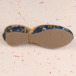 Cute Walk by Babyhug Slip On Mojaris with Floral Embroidery & Sequin Detailing - Navy Blue image 5